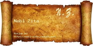 Nebl Zita névjegykártya