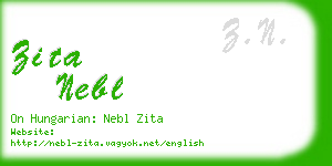 zita nebl business card